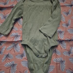 Cloud Island Olive Ribbed Kids Bodysuit